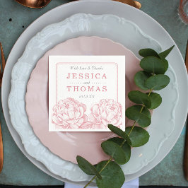 Servilleta De Papel Colección de Bodas florales de Peony