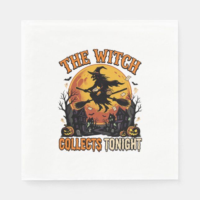 Servilleta De Papel Colección de Brujas de Halloween Humor (Anverso)