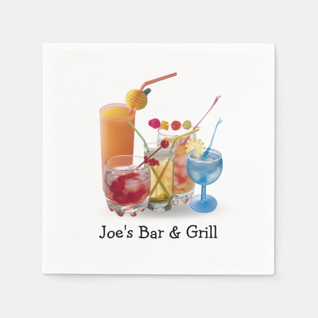Servilleta De Papel Colección de cócteles de bar (Anverso)