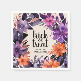 Servilleta De Papel Colección de guirnaldas florales de Halloween