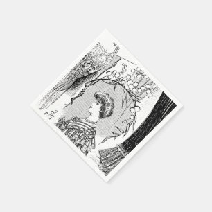 Servilleta De Papel Colección de ilustracion de moda retro