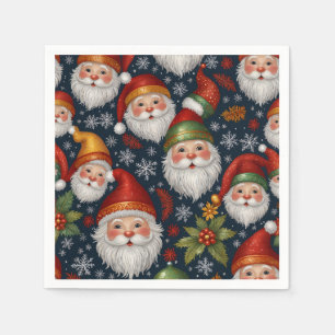 Servilleta De Papel Colección de Navidades Vintage de Santa Claus