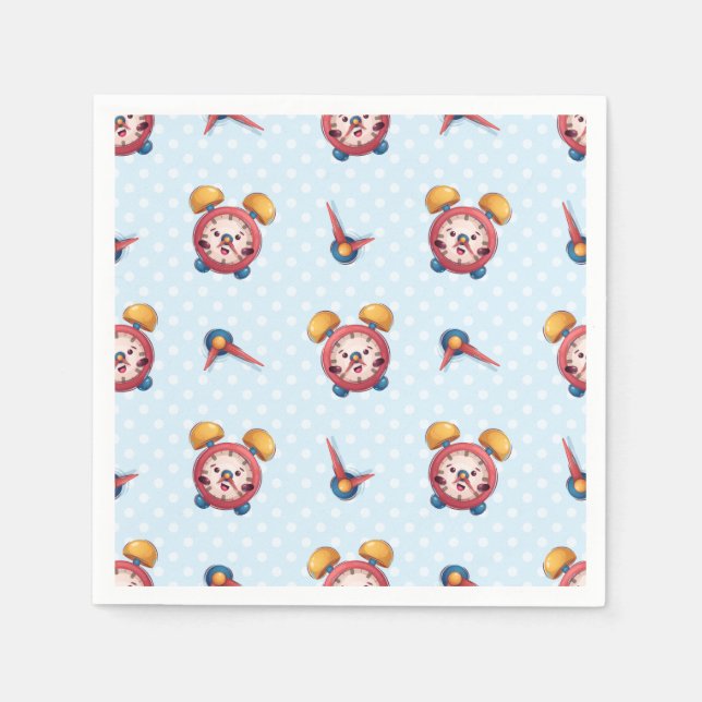 Servilleta De Papel Colección Smart Clock - Azul (Anverso)