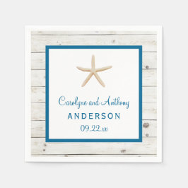 Servilleta De Papel Colección Starfish Whitewashed Wood Beach Wedding