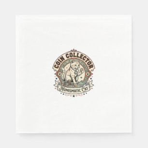 Servilleta De Papel Coleccionista de Monedas Numismático Gato Coleccio
