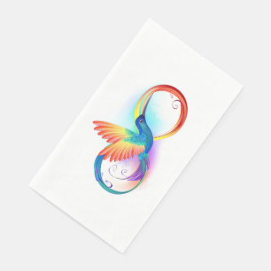 Servilleta De Papel Colibrí arcoíris con símbolo de infinito