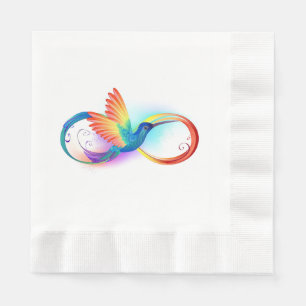 Servilleta De Papel Colibrí arcoíris con símbolo de infinito