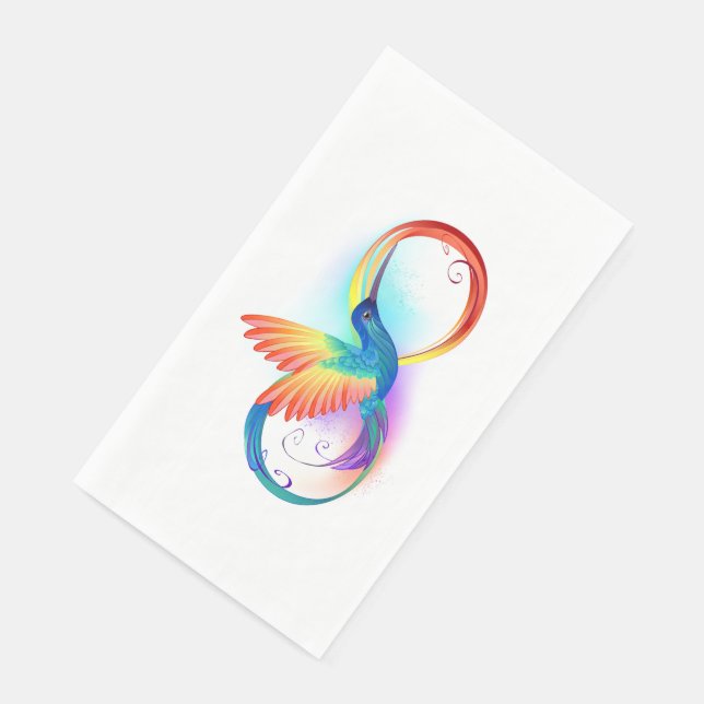 Servilleta De Papel Colibrí arcoiris con símbolo Infinity (Esquina)