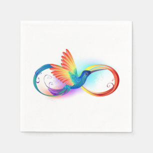 Servilleta De Papel Colibrí arcoiris con símbolo Infinity