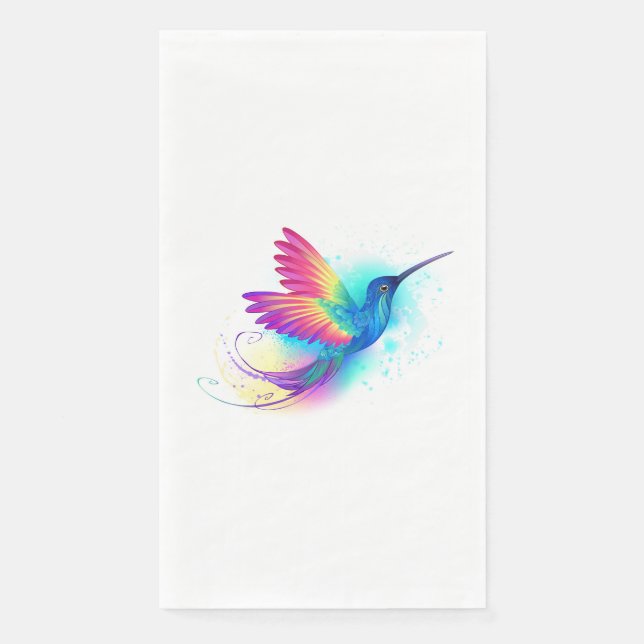 Servilleta De Papel Colibrí arcoiris exótica (Anverso)