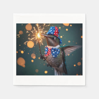 Servilleta De Papel Colibrí celebrando el cuatro de julio