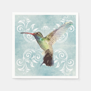 Servilleta De Papel Colibrí con el fondo del Flourish
