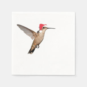 Servilleta De Papel Colibrí en el gorra de Santa