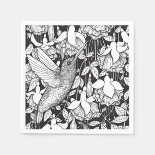 Servilleta De Papel Colibrí y fucsia