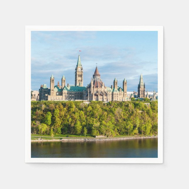 Servilleta De Papel Colina del Parlamento en Ottawa - Ontario, Canadá (Anverso)