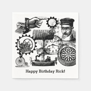 Servilleta De Papel Collage #1 de Steampunk por Artinspired