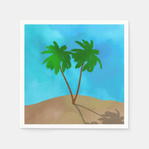 Servilleta De Papel Collage acuático Palm Tree Beach