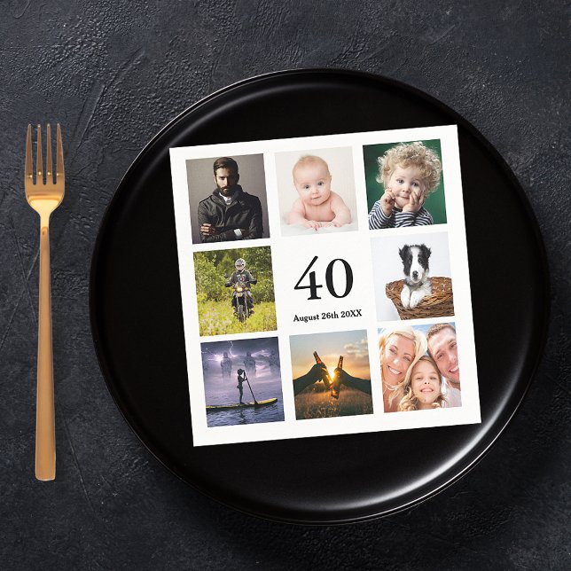Servilleta De Papel Collage de fotos de fiestas de 40 años (Subido por el creador)