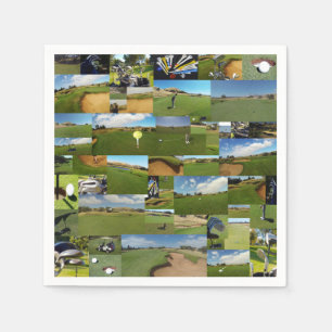 Servilleta De Papel Collage de fotos de golf, servilletas Fiesta de pa