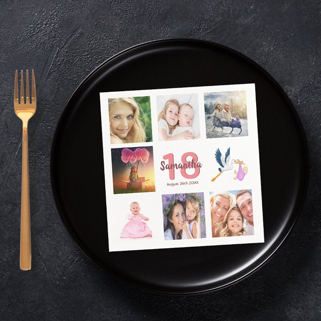 Servilleta De Papel collage de fotos de la fiesta de cumpleaños 18 (Subido por el creador)