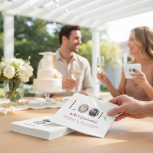 Servilleta De Papel Collage de Fotos Graduación Letra Elegante