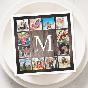 Servilleta De Papel Collage de fotos personalizado Familia Rustic Farm