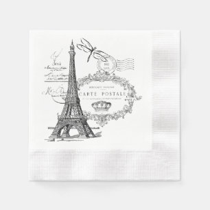 Servilleta De Papel Collage de la torre Eiffel