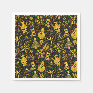 Servilleta De Papel Collage de Navidades metálicos