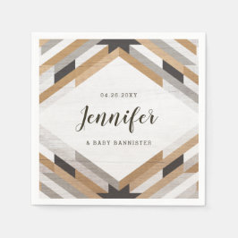 Servilleta De Papel Collage de Woodgrain Personalizado Neutral Fiesta 