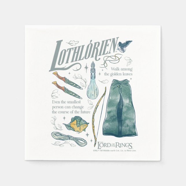 Servilleta De Papel Collage Gráfico de Acuarela LOTHLORIEN™ (Anverso)
