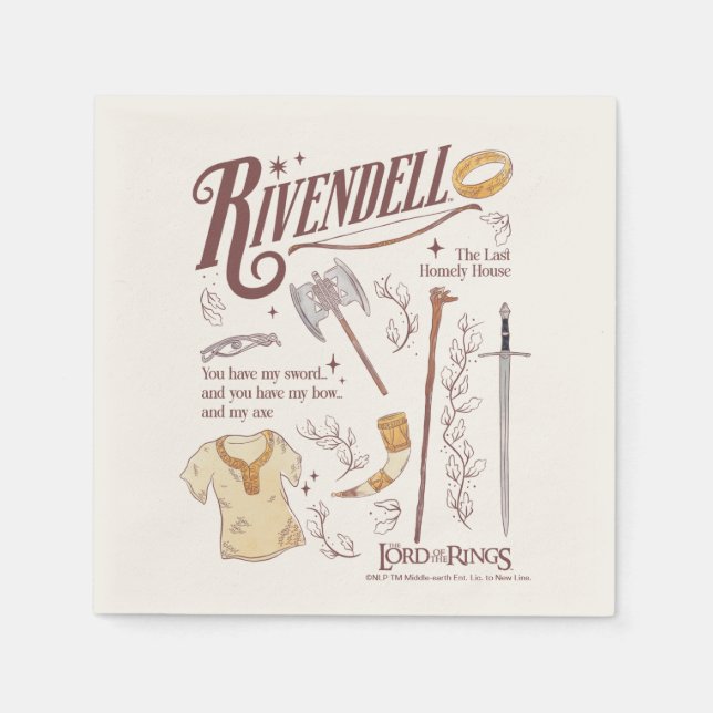 Servilleta De Papel Collage Gráfico de Acuarela RIVENDELL™ (Anverso)