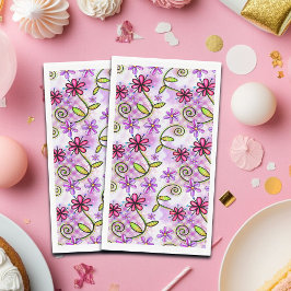 Servilleta De Papel Collage holográfico de arcoiris floral