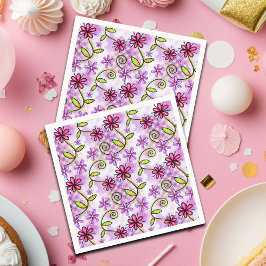 Servilleta De Papel Collage holográfico de arcoiris floral