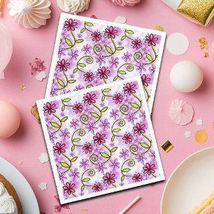 Servilleta De Papel Collage holográfico de arcoiris floral