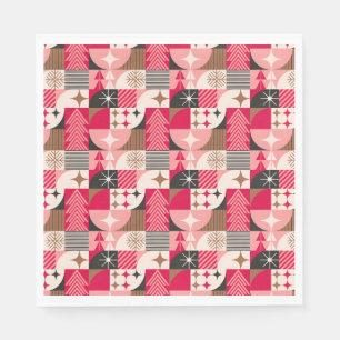 Servilleta De Papel Collage Navideño Festivo De Regalos, Árboles, Ador