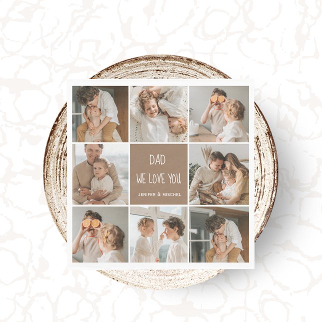 Servilleta De Papel Collage Photo Dad We Love Happy Fathers Day (Subido por el creador)