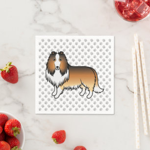 Servilleta De Papel Collie áspero de sable Perro de dibujos animados l