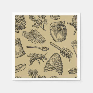 Servilleta De Papel Colmena de Abeja Miel Vintage Orgánica Natural Rús