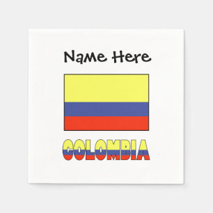 Servilleta De Papel Colombia y la bandera colombiana personalizada