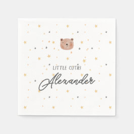 Servilleta De Papel Color de agua blanco y marrón lindo Baby Shower