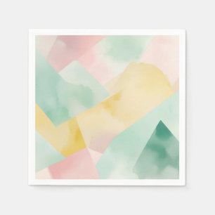 Servilleta De Papel Color de agua pastel minimalista con formas geomét