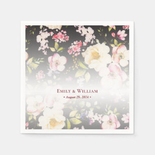 Servilleta De Papel Color de agua rosas amarillas rosas rosas, negro b