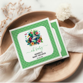 Servilleta De Papel color de agua verde Un niño de pato afortunado pri