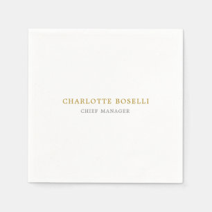 Servilleta De Papel Color de oro profesional clásico minimalista
