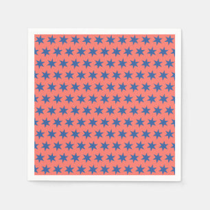 Servilleta De Papel Color de tendencia del patrón estelar azul coral