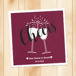 Servilleta De Papel Color de tendencia Oscuro Burgundy Cheque Napkins 