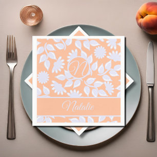 Servilleta De Papel Color Fuzz de la pintura - patrón floral - monogra