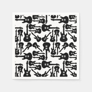 Servilleta De Papel Color PERSONALIZADO con tema del patrón de guitar