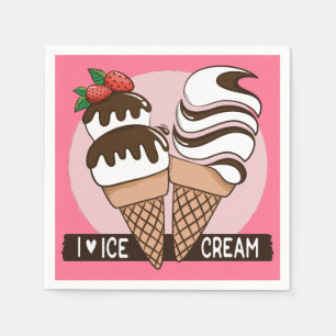 Servilleta De Papel Color personalizado Ice Cream Lover pañales de pap