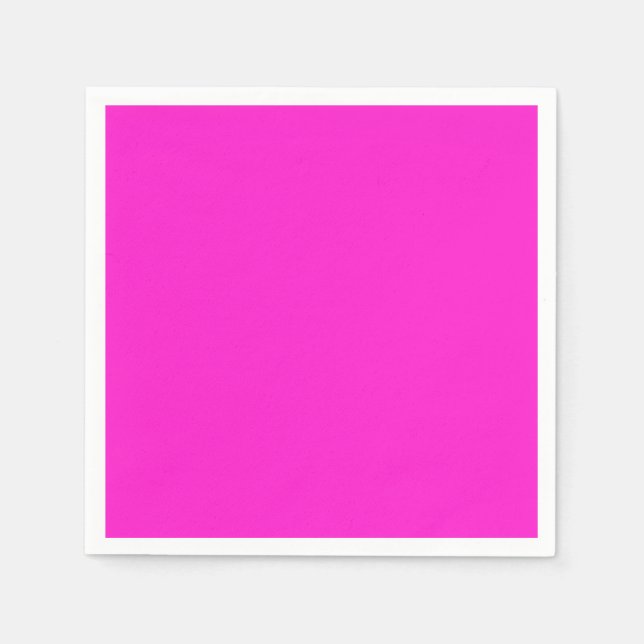 Servilleta De Papel Color Sólido Magenta Caliente (Anverso)